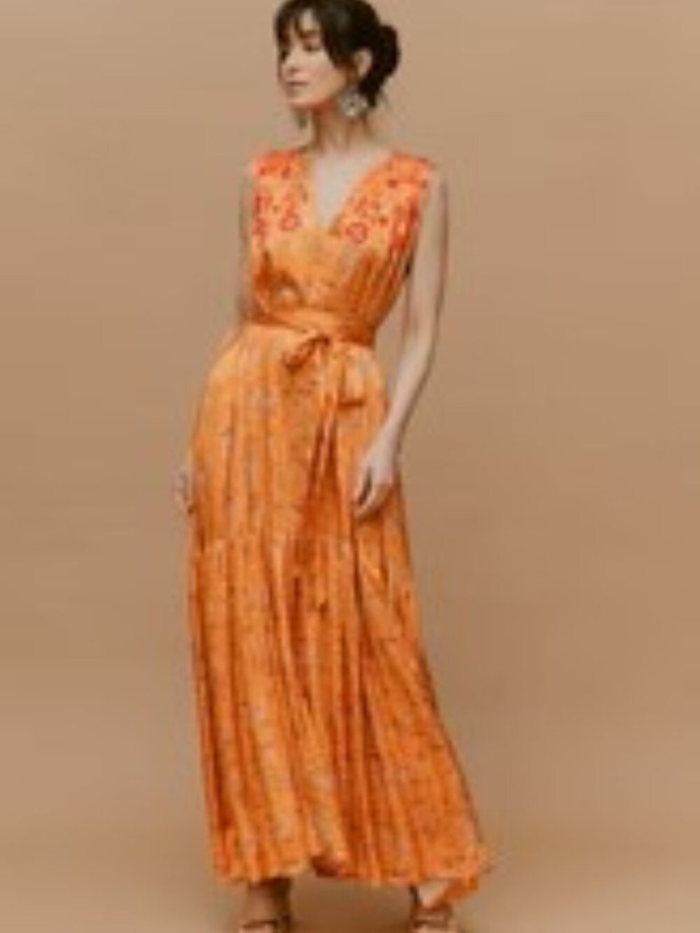 Mi Golondrina - Chela Naranja Floral - Large Chela Specialty Long Dress Large